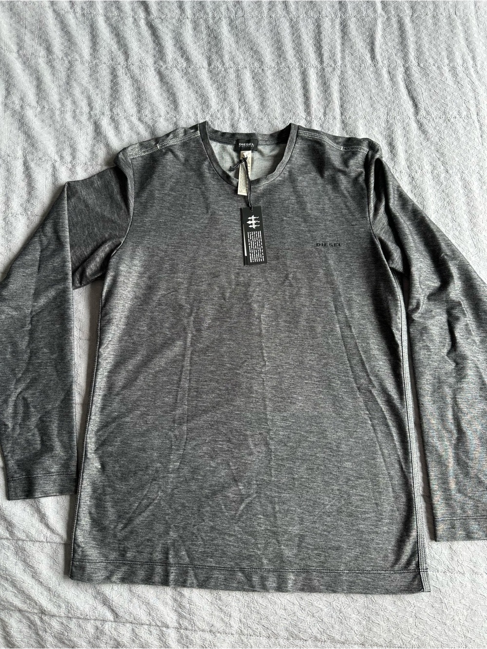 Diesel Men's Long Sleeve Crewneck Shirt - Charcoal